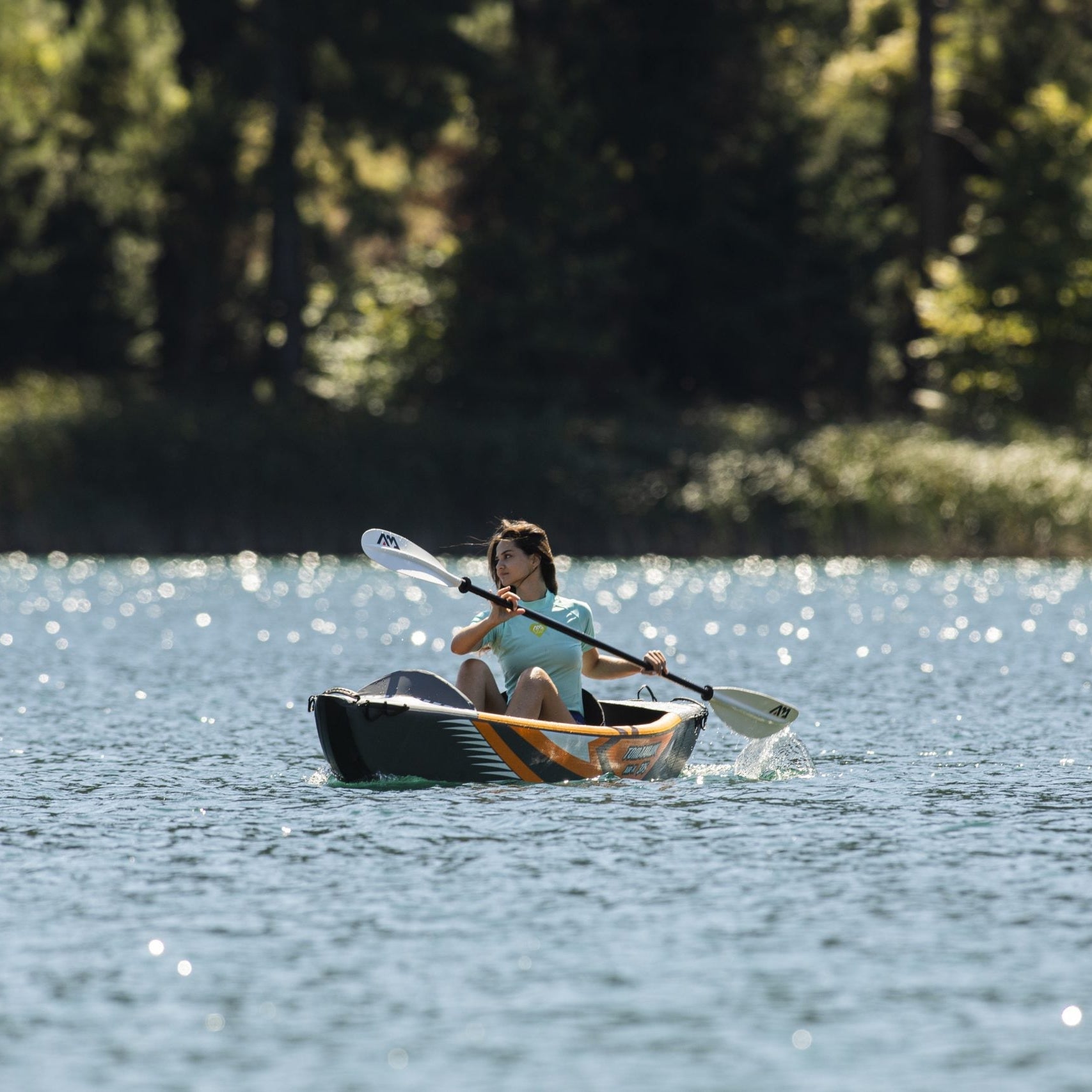 Aqua Marina TOMAHAWK AIR-K 12'4" Inflatable High Pressure Speed Kayak / Canoe