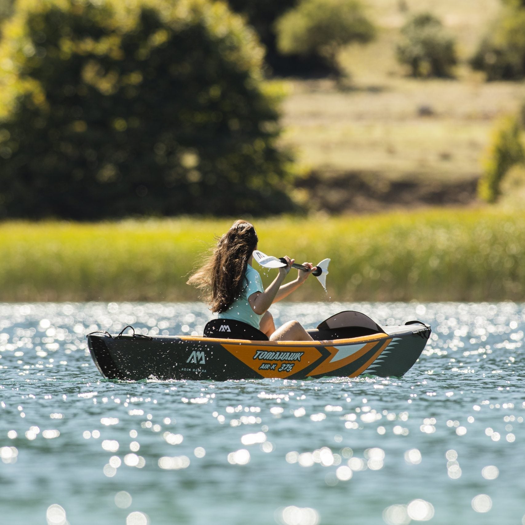 Aqua Marina TOMAHAWK AIR-K 12'4" Inflatable High Pressure Speed Kayak / Canoe