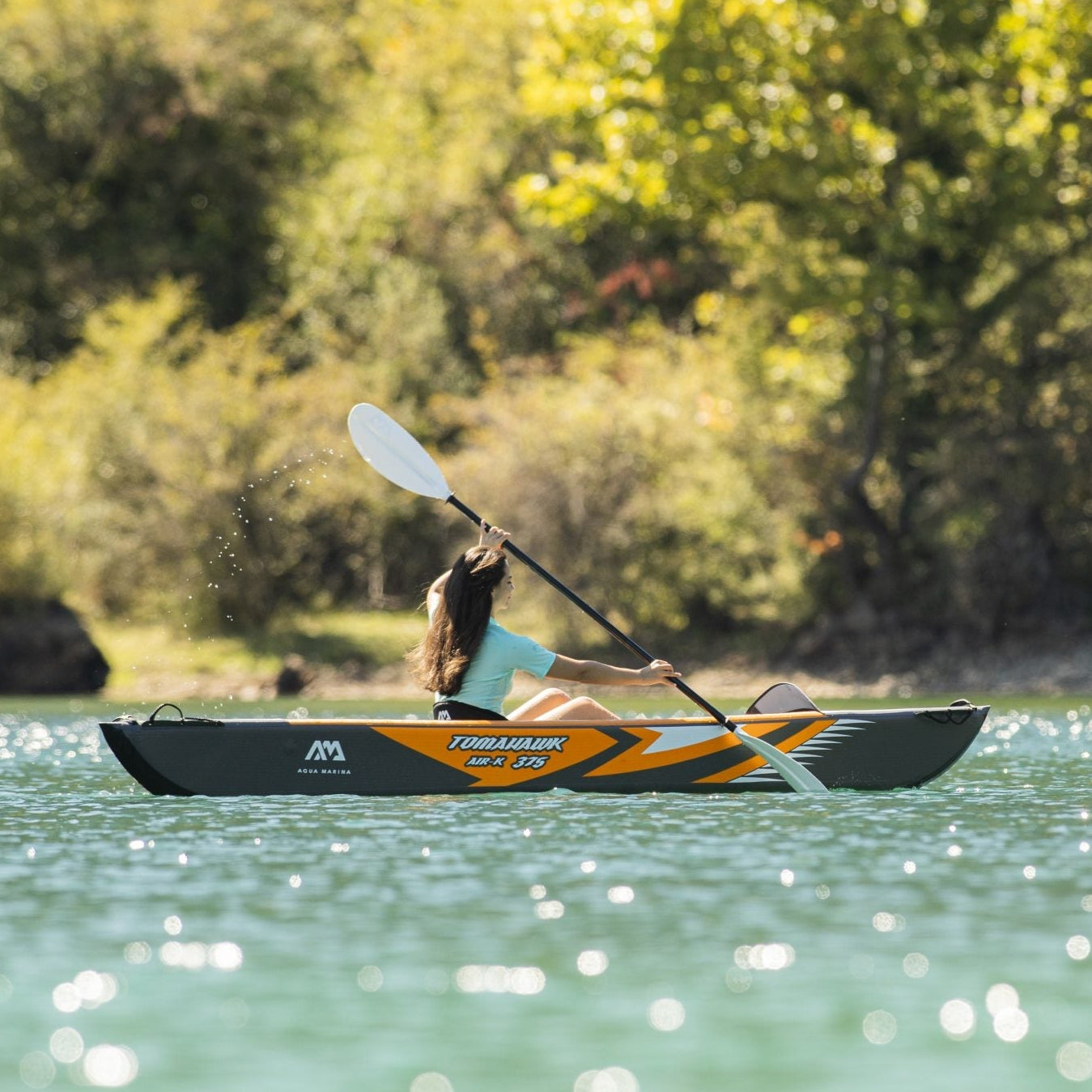 Aqua Marina TOMAHAWK AIR-K 12'4" Inflatable High Pressure Speed Kayak / Canoe