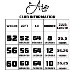 Ase BLACKOUT 3-Piece Wedge Set (52, 56, 60)