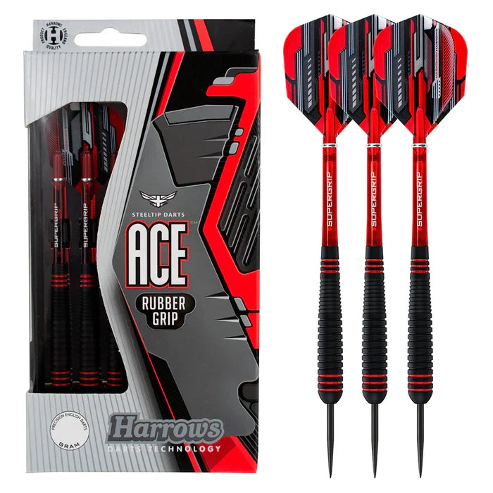 Harrows Ace Rubber Grip Steel Tip Darts