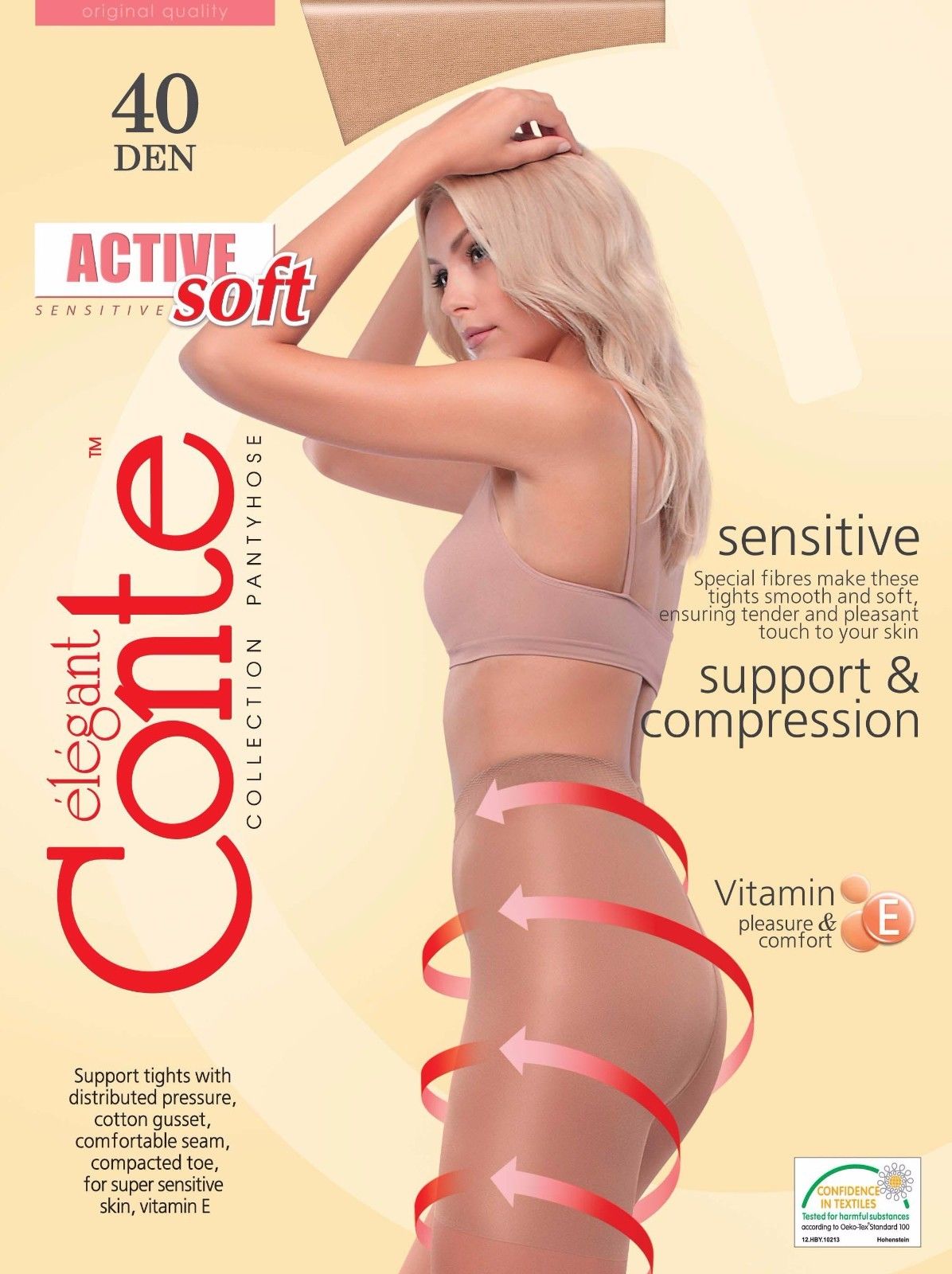 Conte Active Soft 40 Den Modelling Control Top Women's Tights | 14С-70СП