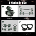 4-in-1 Adjustable Weight Dumbbell Set | Black