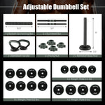 4-in-1 Adjustable Weight Dumbbell Set | Black
