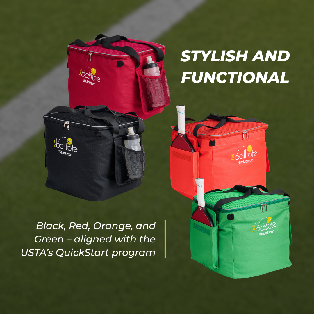 Ball Tote & Cart Portable Teaching Cart with Black Ball Tote Bag for Tennis and Pickleball Pros