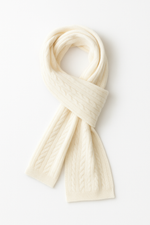 Angora and Wool | Knit Scarf (Solid Beige)