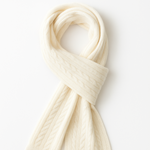 Angora and Wool | Knit Scarf (Solid Beige)