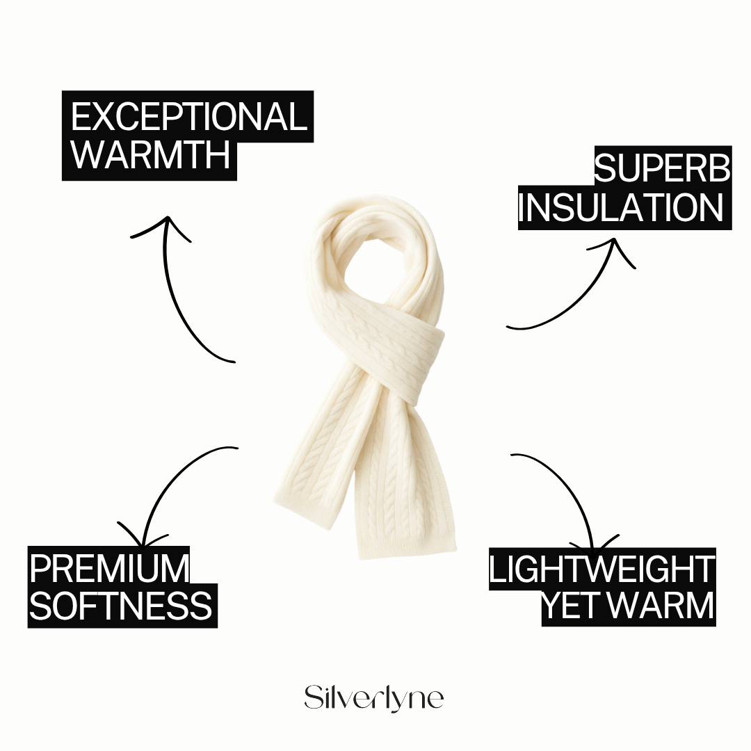 Angora and Wool | Knit Scarf (Solid Beige)