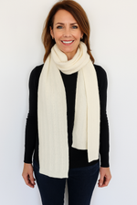 Angora and Wool | Knit Scarf (Solid Beige)