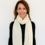 Angora and Wool | Knit Scarf (Solid Beige)