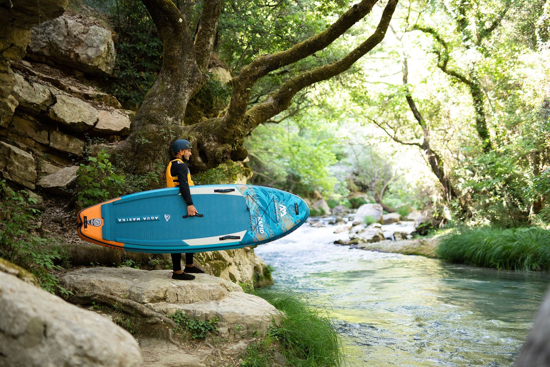Aqua Marina RAPID 9'6" Inflatable Paddle Board River SUP