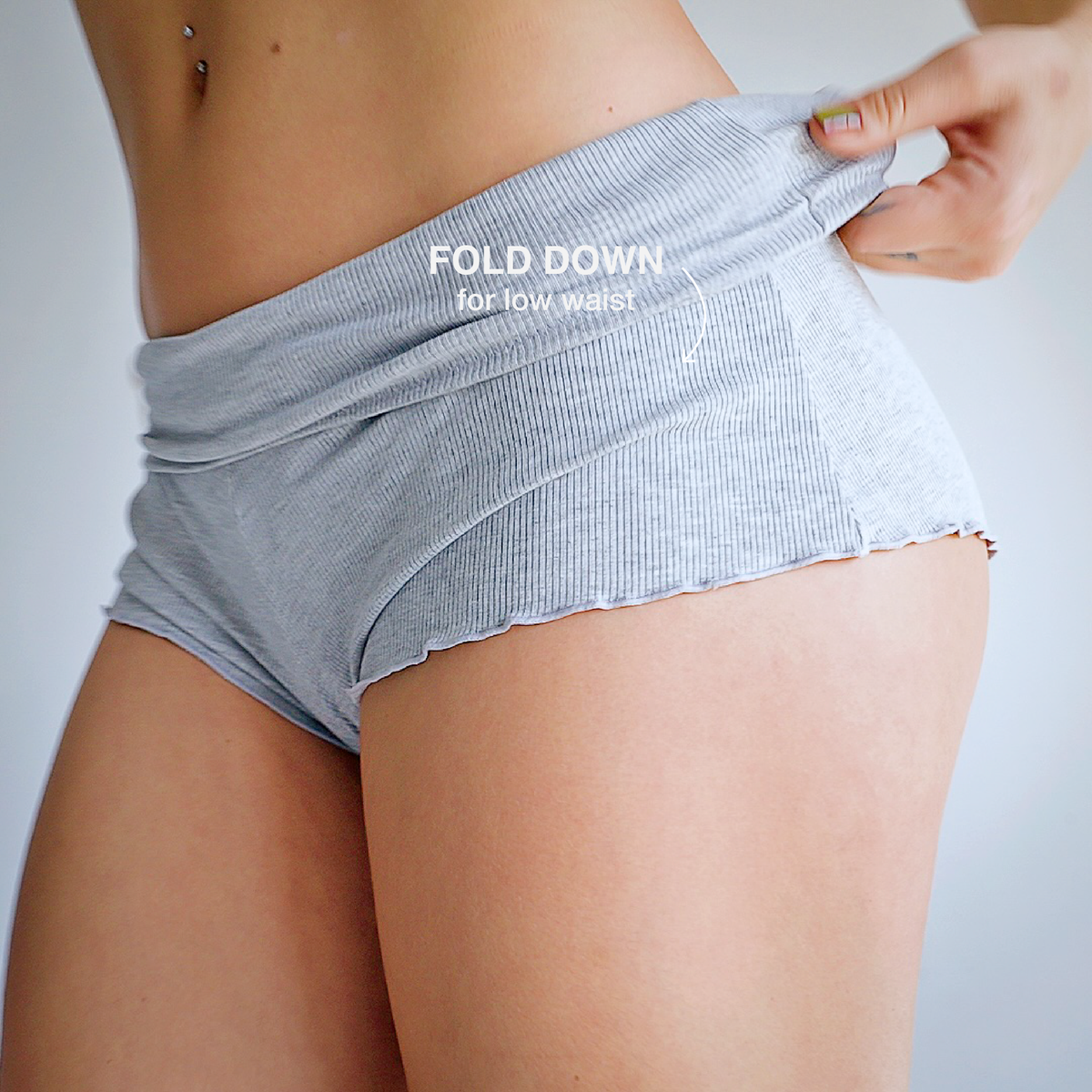 90s Boyshort CloudRib™ Grey