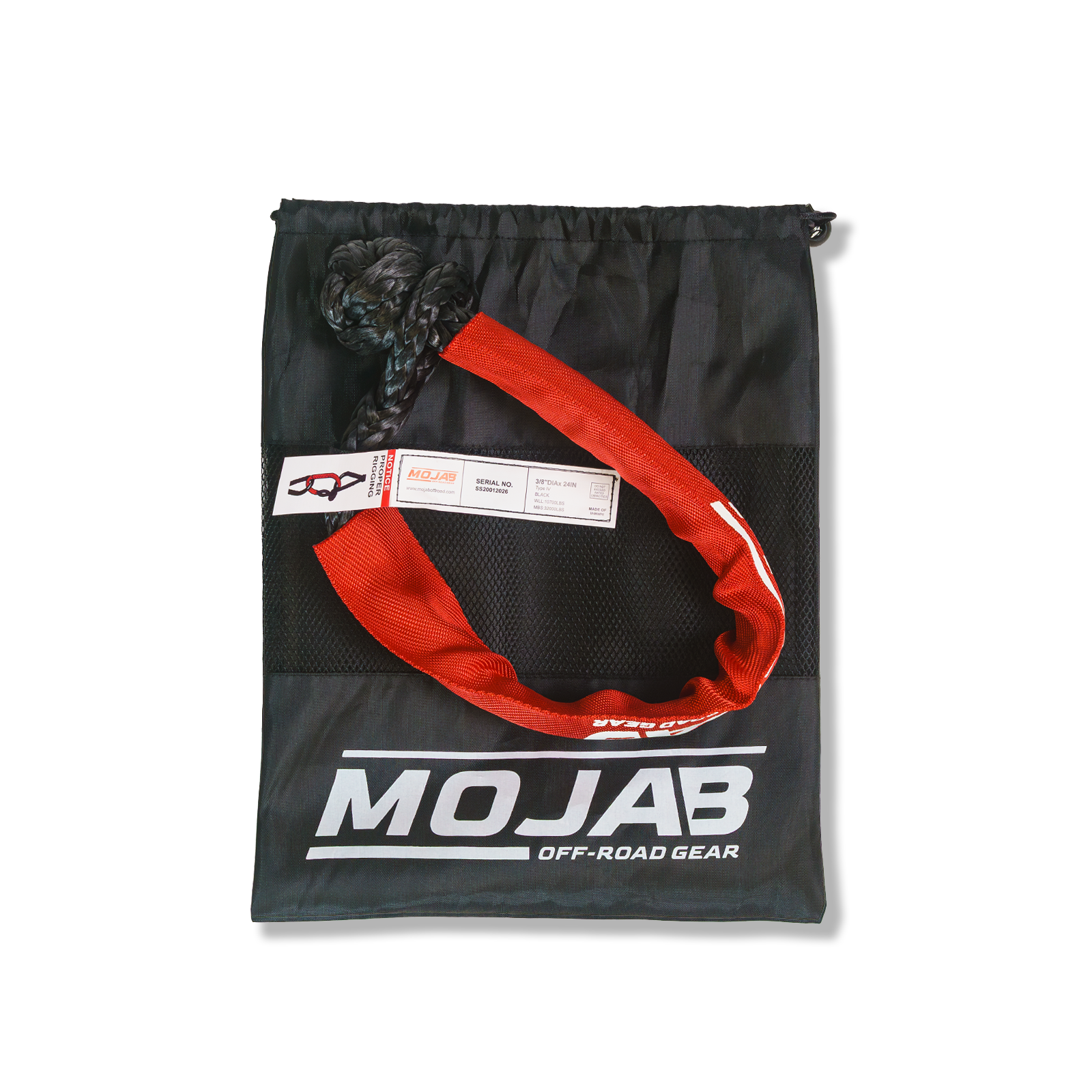 Soft Shackle 3/8'' x 24” with Sleeve and Bag (Single Shackle) | Lifetime Warranty