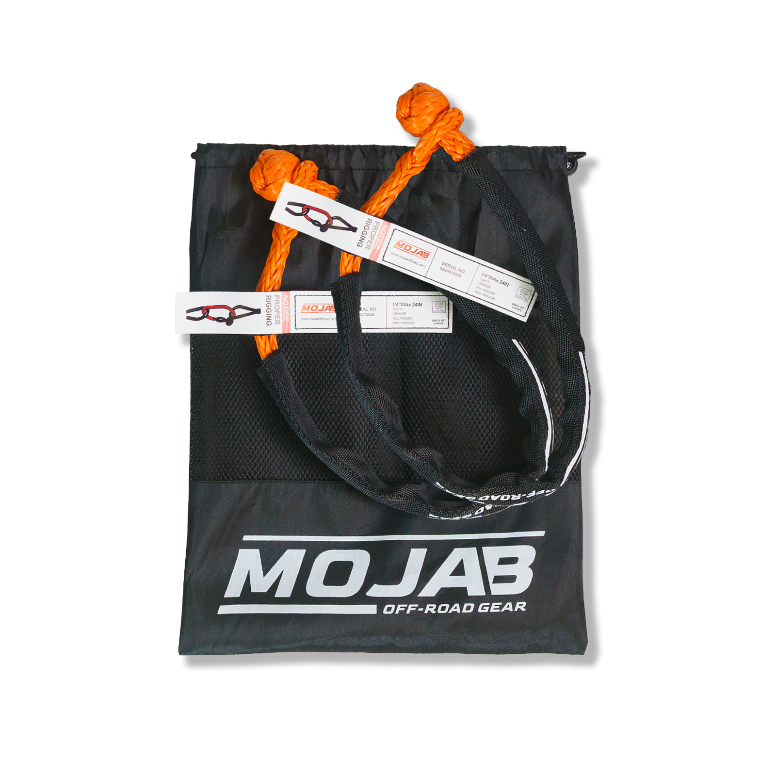 Soft Shackle 1/4'' x 24'' with Sleeve and Bag | Set of 2 (Lifetime Warranty)