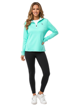 Women's Bar Harbor 1/4 Zip Sweatshirt | Aqua