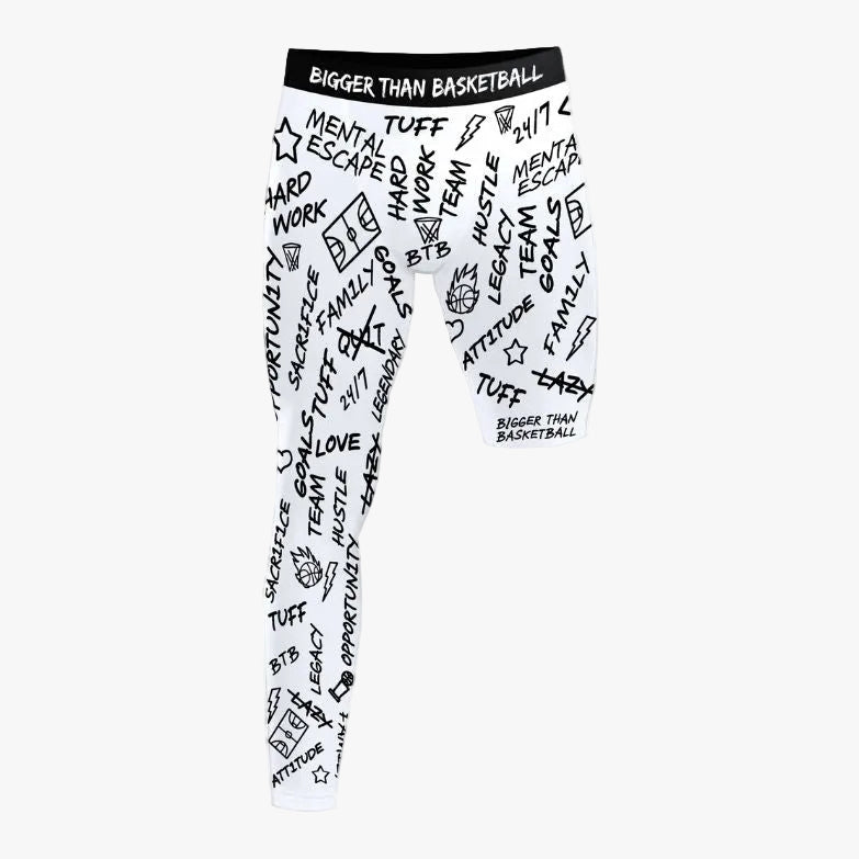 Emotions Single-Leg Compression Tights Right | White