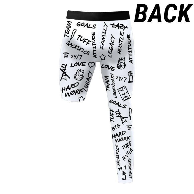 Emotions Single-Leg Compression Tights Right | White