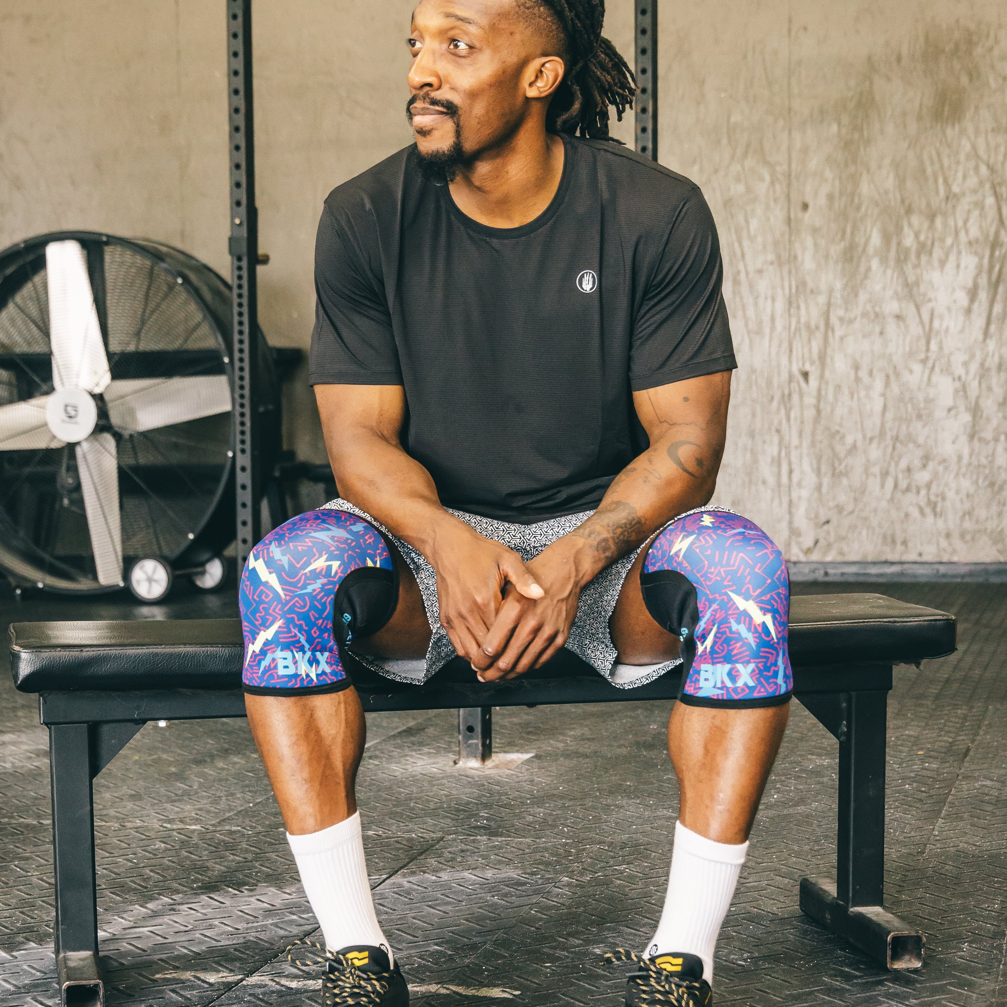 Bear KompleX Knee Sleeves Lightning with REVERSIBLE Blue