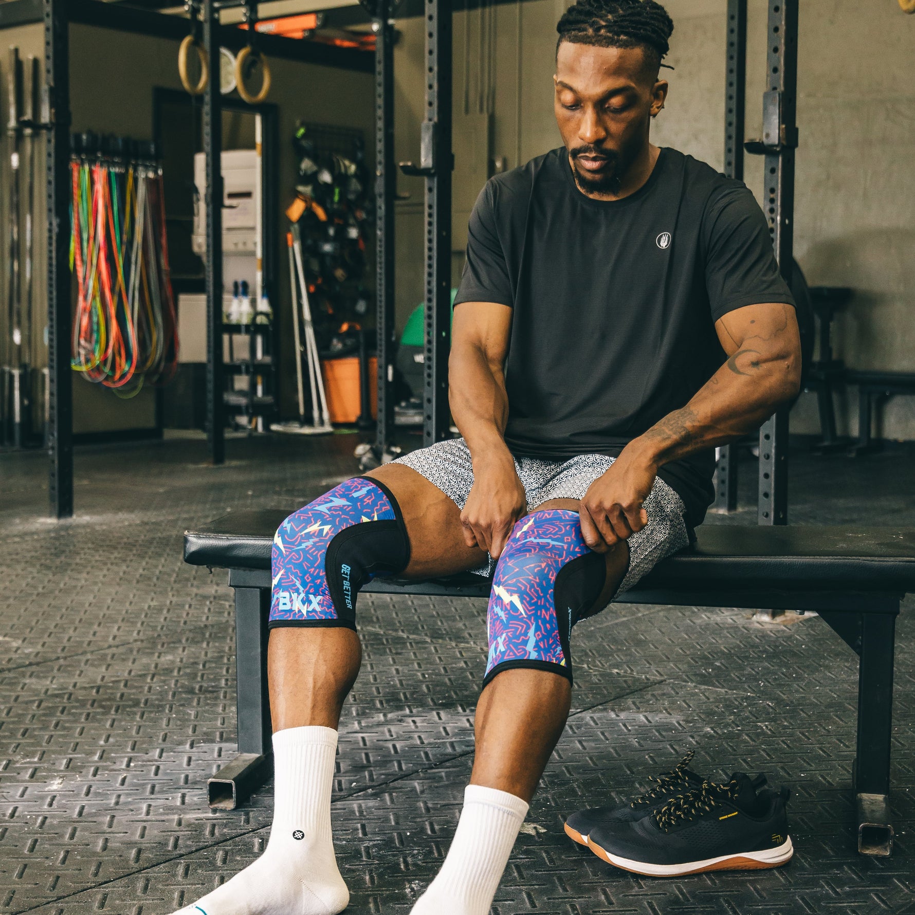 Bear KompleX Knee Sleeves Lightning with REVERSIBLE Blue
