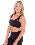 Open Back Sports Bra | Black