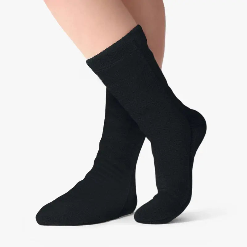 Polar Feet SUPER STRETCHY Fleece Socks | Black