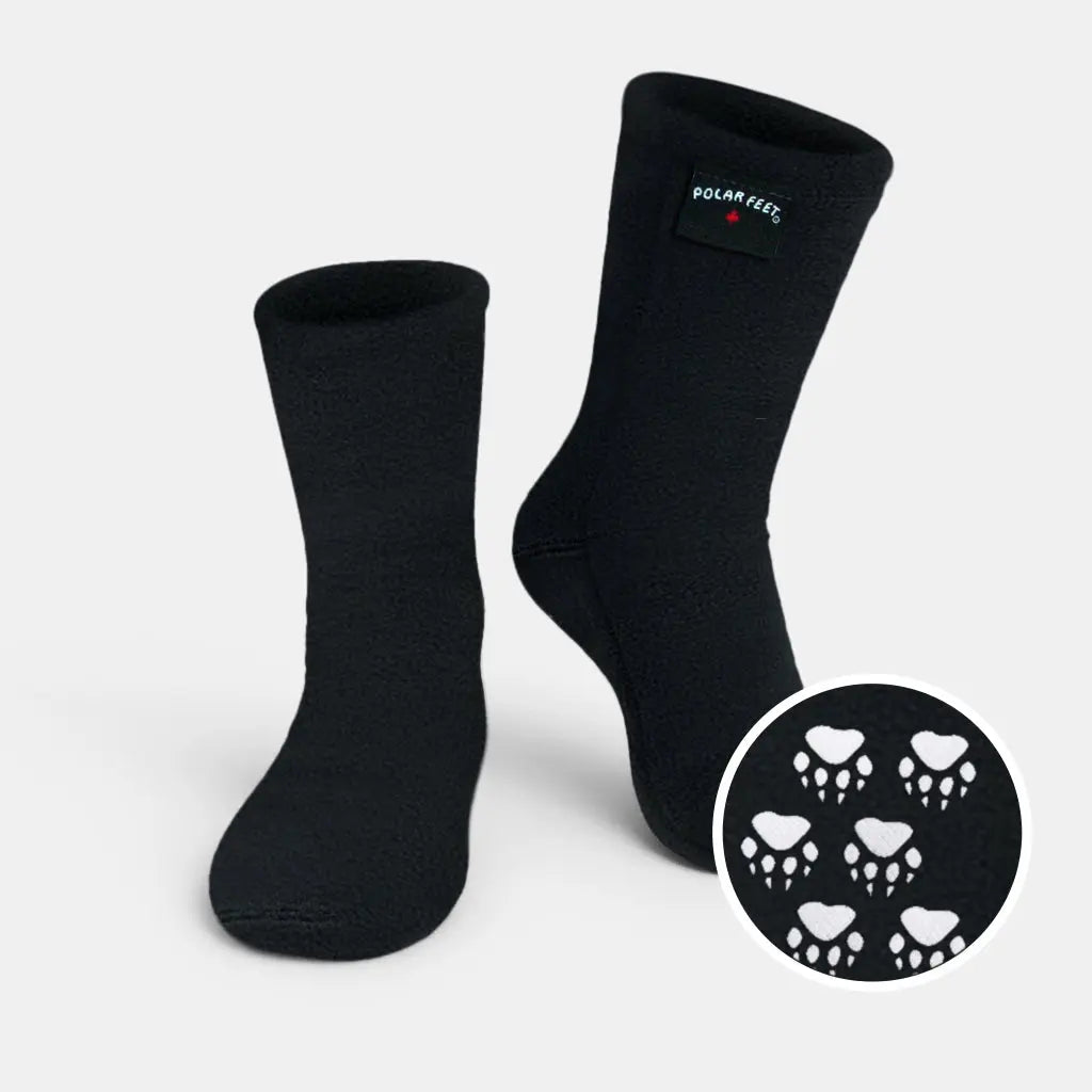 Polar Feet SUPER STRETCHY Fleece Socks | Black