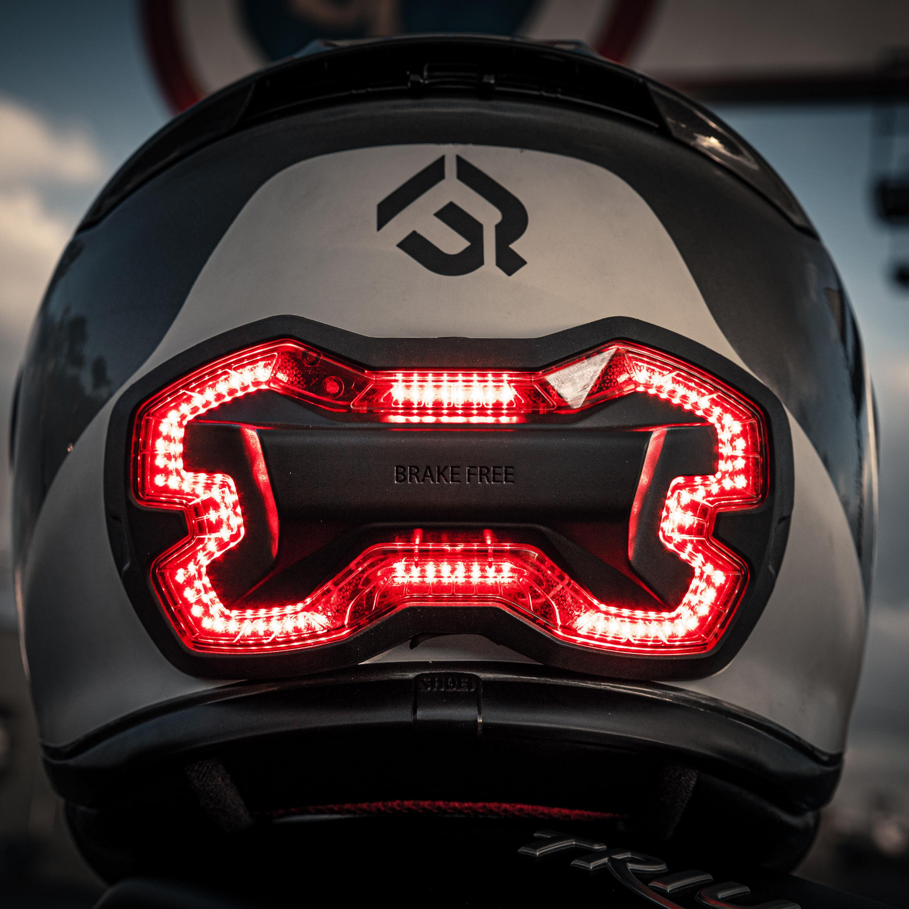 Black Brake Free USB-C Motorcycle Helmet