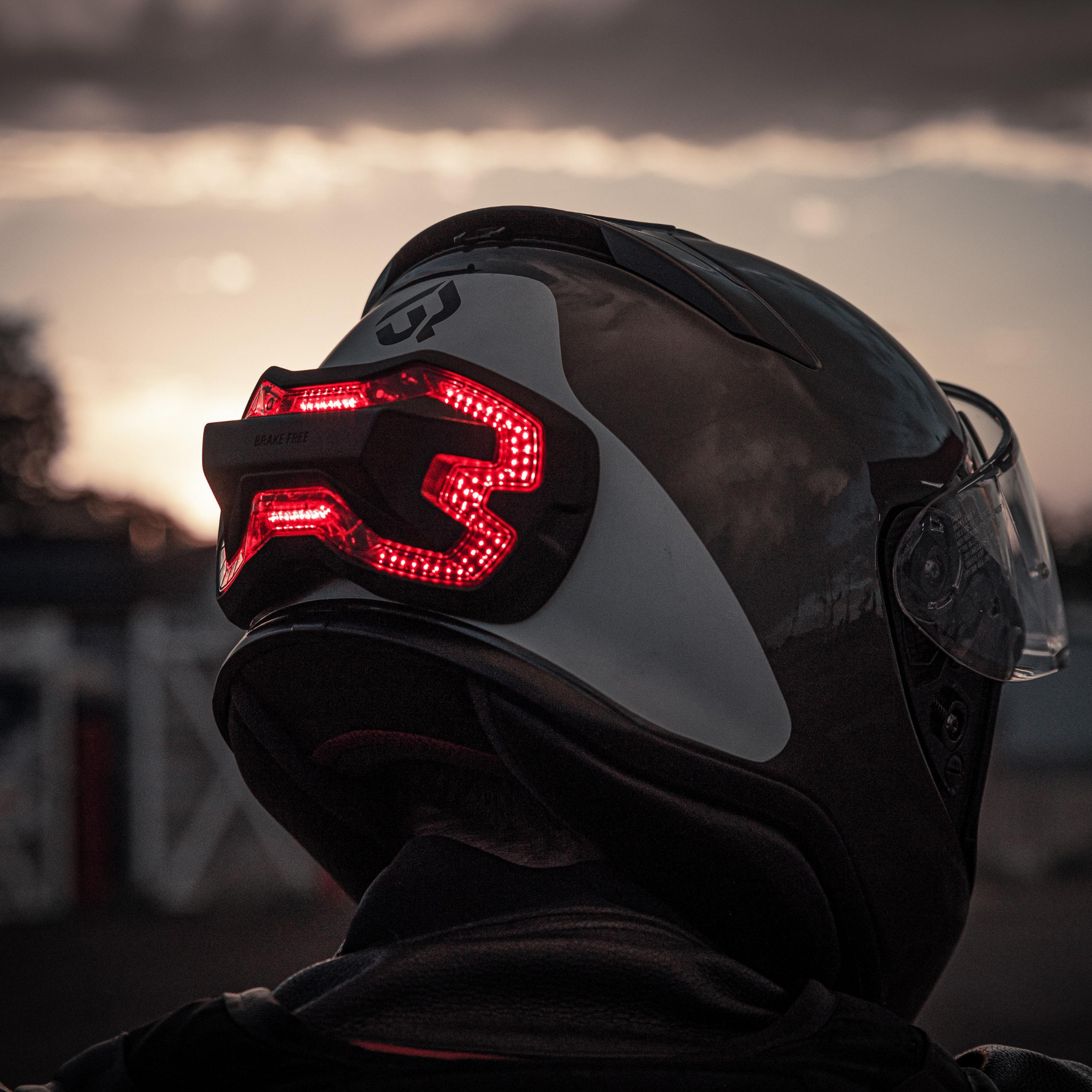Black Brake Free USB-C Motorcycle Helmet