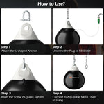 Water Heavy Punching Bag with Adjustable Metal Chain | 18" Up To 110 LBS