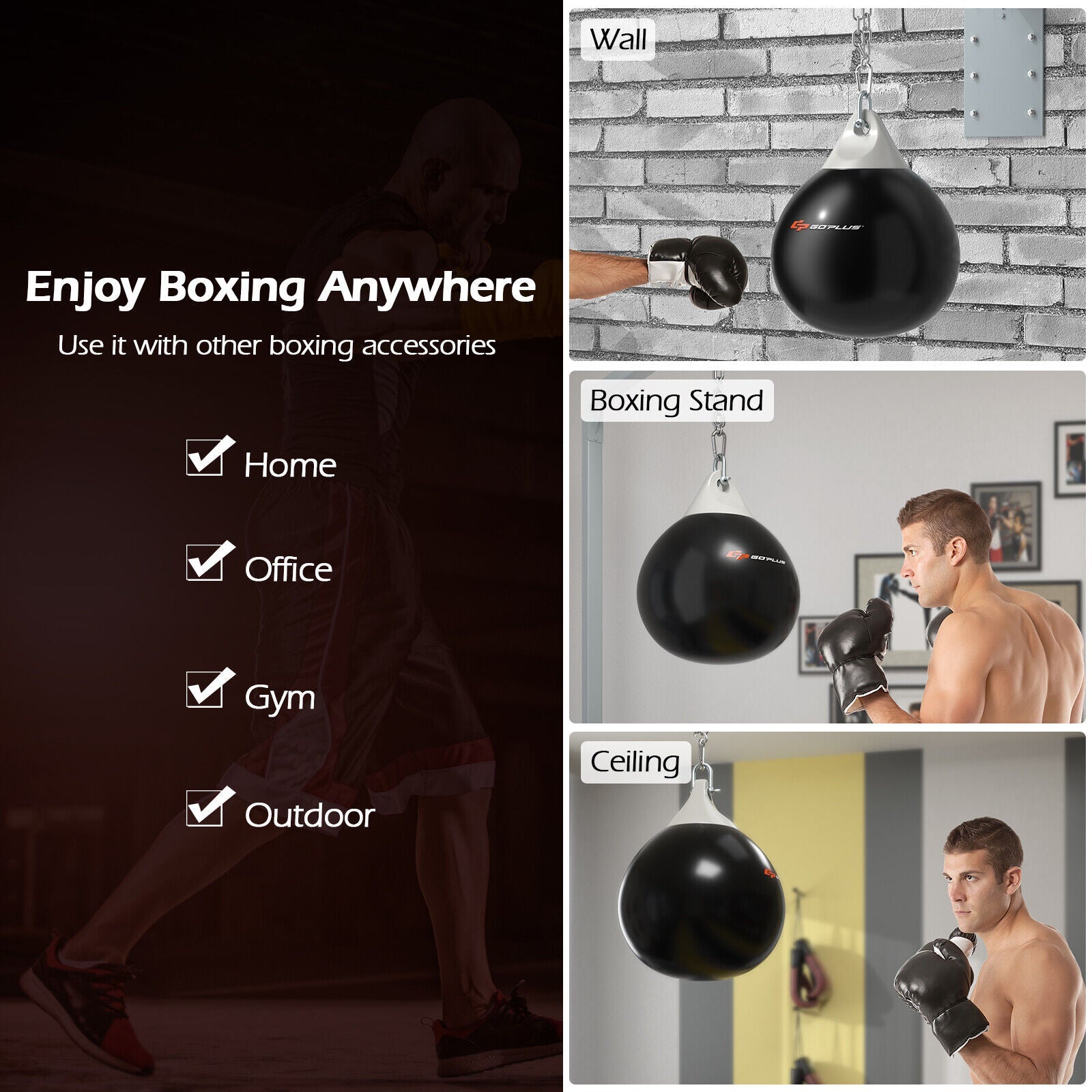 Water Heavy Punching Bag with Adjustable Metal Chain | 18" Up To 110 LBS