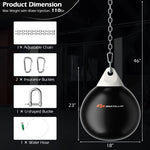 Water Heavy Punching Bag with Adjustable Metal Chain | 18" Up To 110 LBS