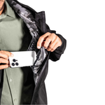 Black Fin Waterproof Rain Jacket with Waterproof Pocket