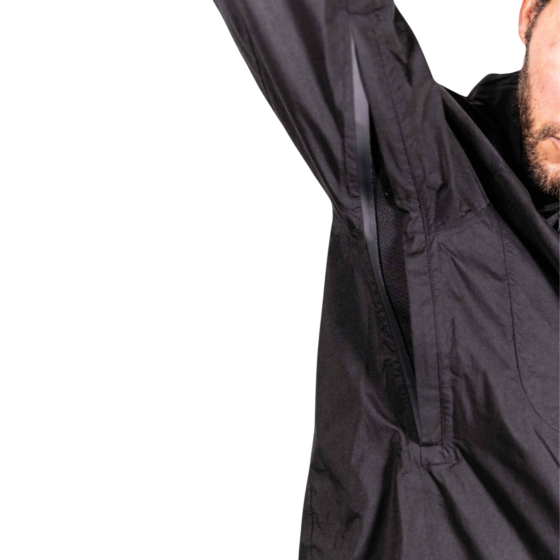 Black Fin Waterproof Rain Jacket with Waterproof Pocket