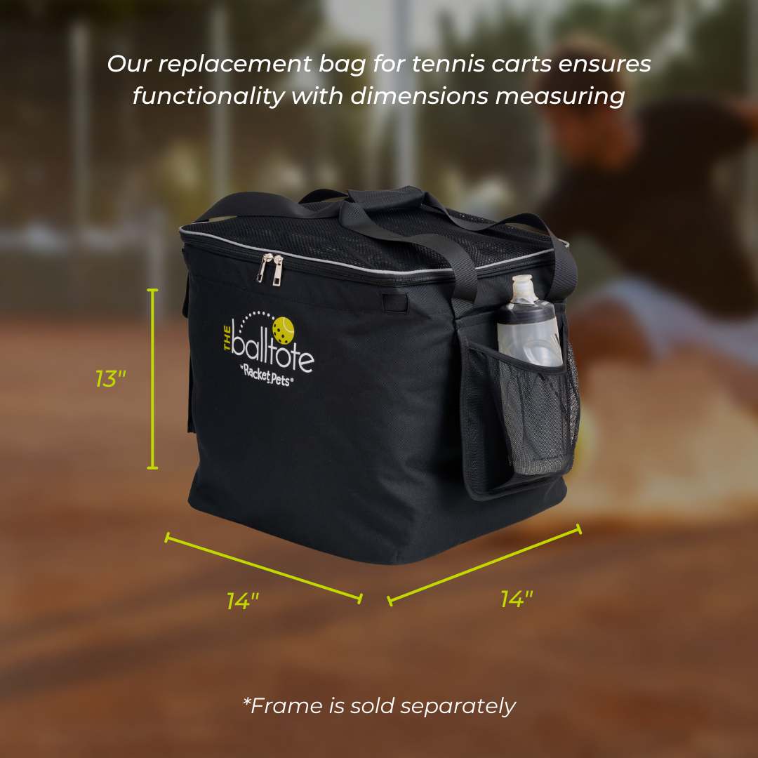 Ball Tote & Cart Portable Teaching Cart with Black Ball Tote Bag for Tennis and Pickleball Pros