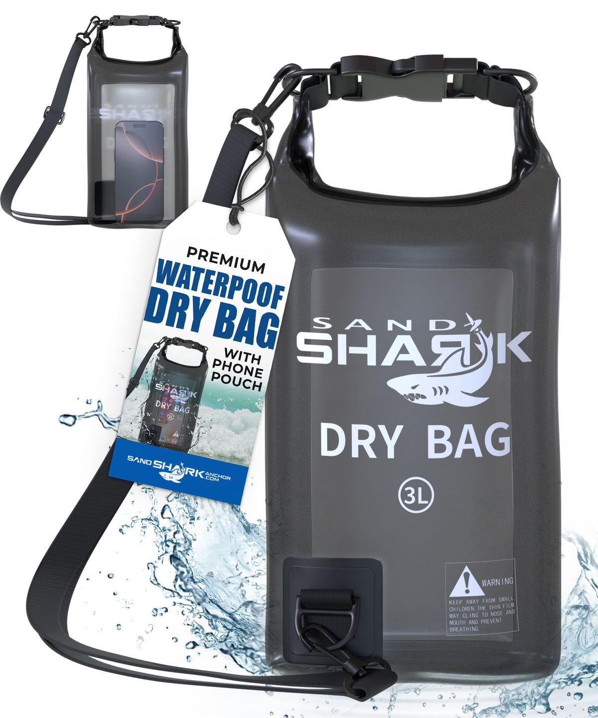 3L Waterproof Dry Bag with Phone Case Inside