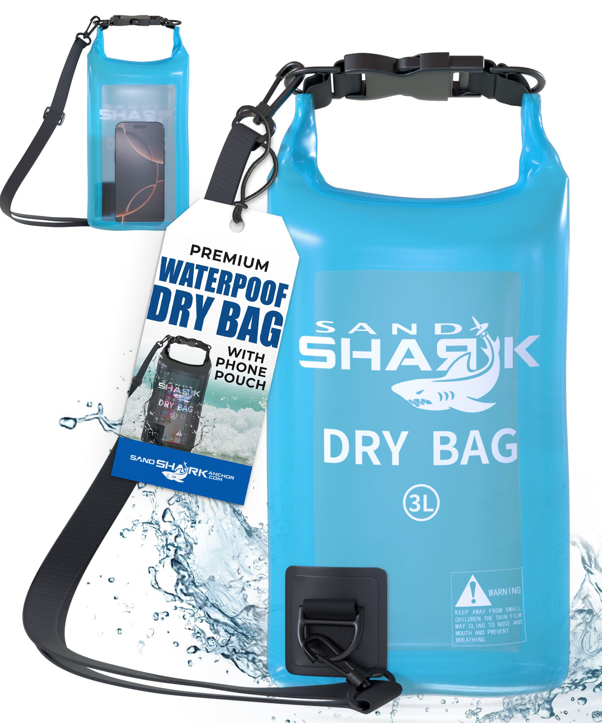 3L Waterproof Dry Bag with Phone Case Inside