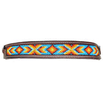 Tahoe Bitless Leather Horse Bridle | Turquoise Navajo Beaded Browband & Noseband with Split Reins