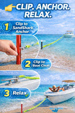 SandShark Premium Flat Bungee Line| Stretches 7-14'. Anchor and Dock Line for Boats, Jet Skis, and Pontoons.