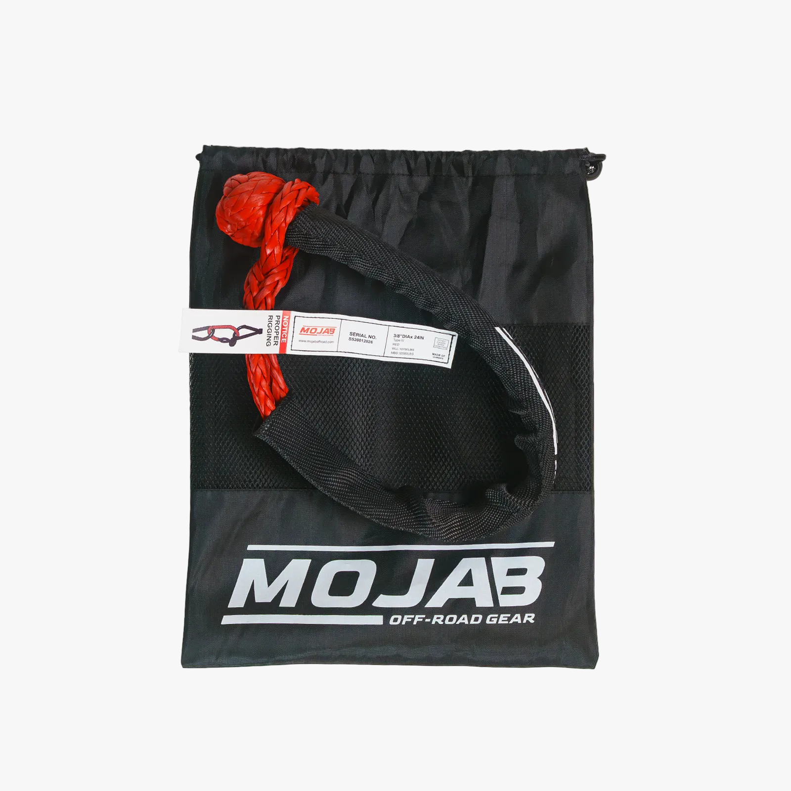 Soft Shackle 3/8'' x 24” with Sleeve and Bag (Single Shackle) | Lifetime Warranty