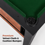 2-in-1 Full Size Foosball and Pool Combo Table with Legs | Black & Brown