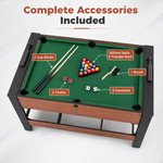 2-in-1 Full Size Foosball and Pool Combo Table with Legs | Black & Brown