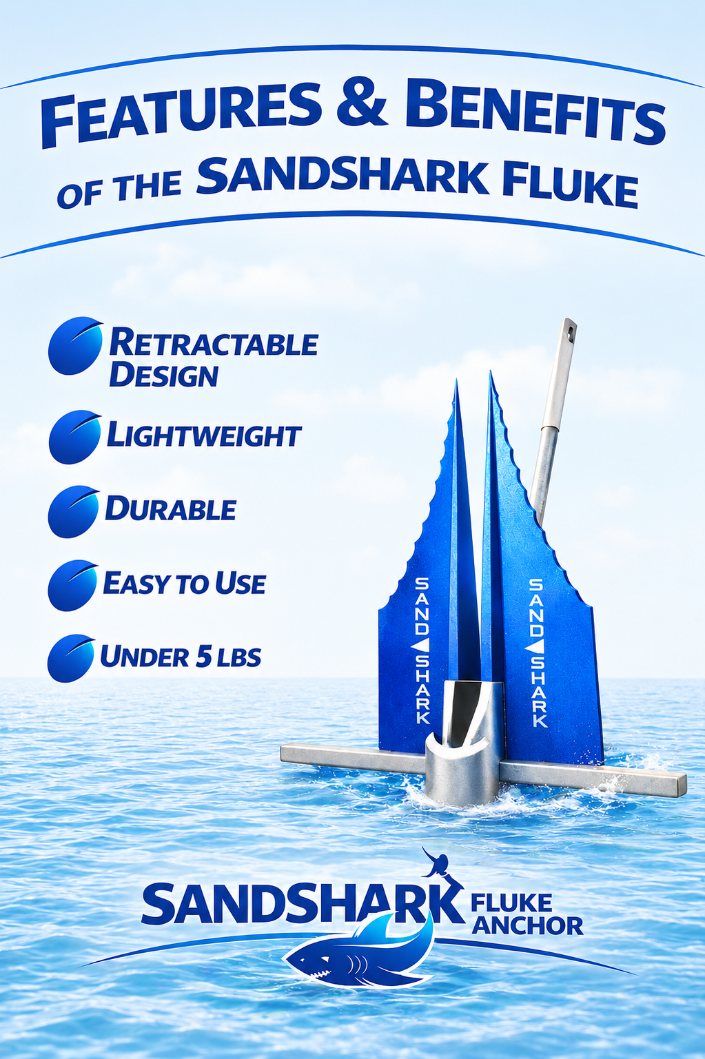 Fluke Anchor | Retractable Shaft (5lbs)