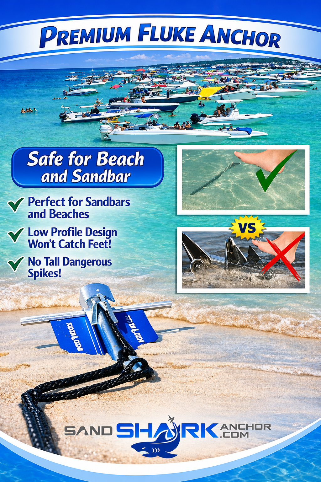 Fluke Anchor | Retractable Shaft (5lbs)