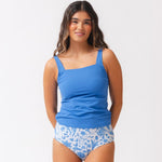 Coastline Blue Square Neck Tankini Top