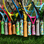 Parrot Tennis Overgrip Tape and Matching Shock Absorbing Dampener for Tennis Racket
