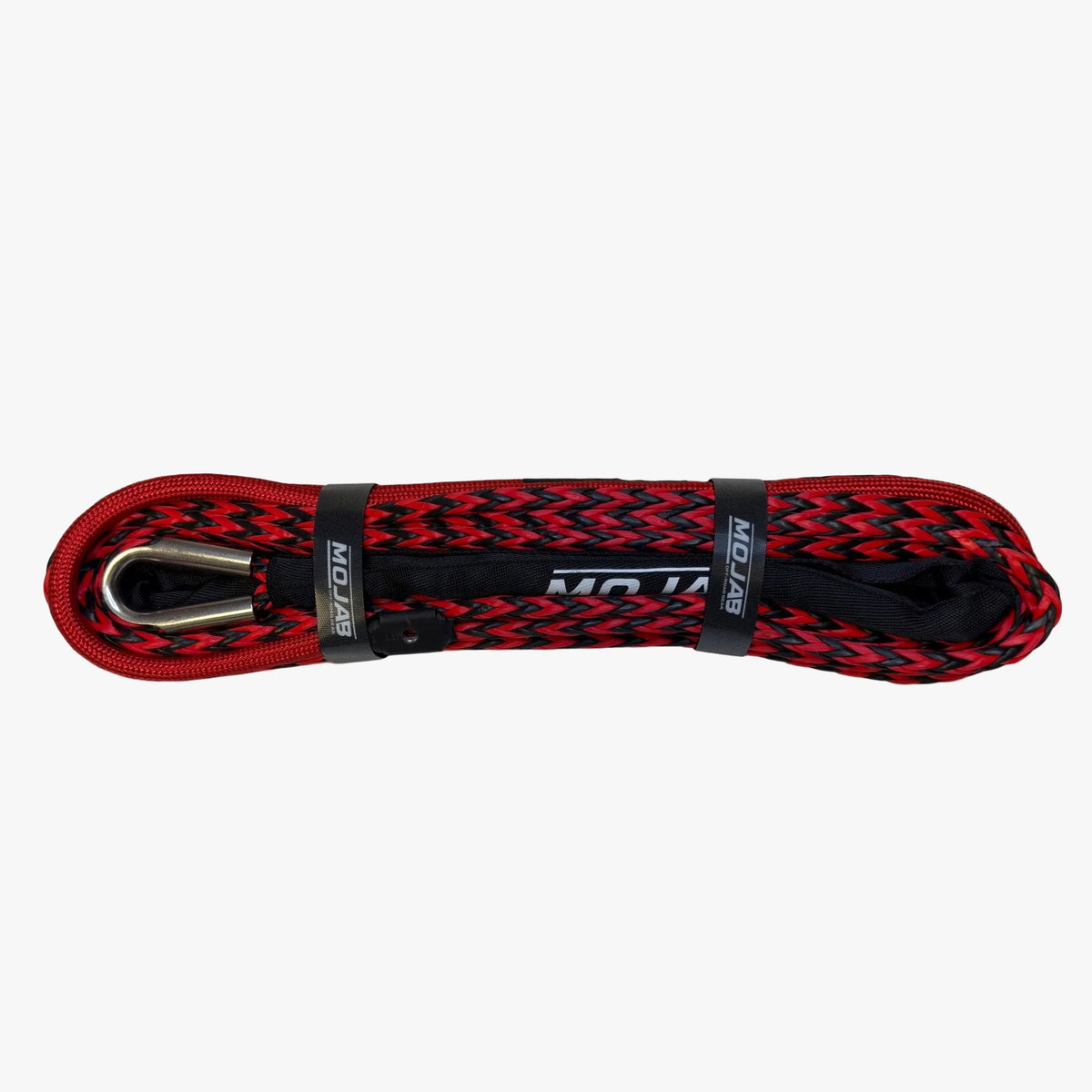 Premium 3/8” x 62’ Dual Black and Red Synthetic Winch Line