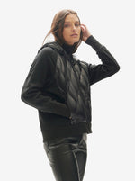 Down Zip Hoodie | Black