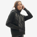 Down Zip Hoodie | Black