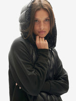 Down Zip Hoodie | Black