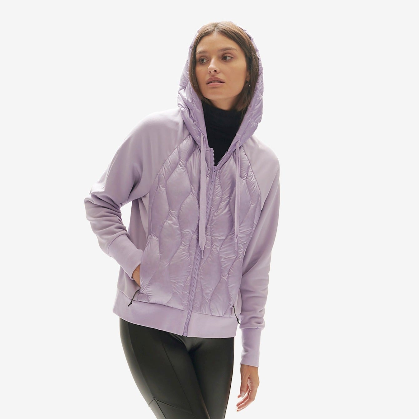 Down Zip Hoodie | Lavender